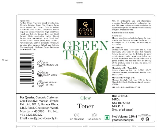 Good Vibes Green Tea Glow Toner Device mark 5592819 Trademark