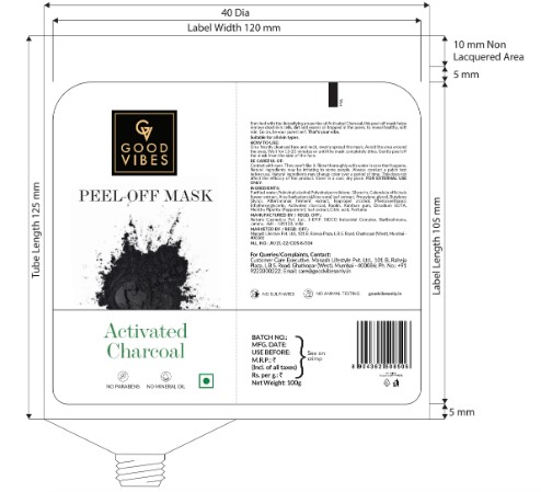 Good Vibes Activated Charcoal Peel Off Mask Device mark 5595627 Trademark