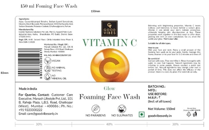 Good Vibes Vitamin C Glow Foaming Face Wash Device mark 5595620 Trademark