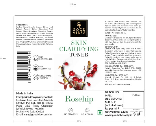Good Vibes Skin Clarifying Toner Rosehip Device mark 5600607 Trademark