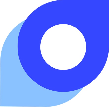 "a Device Mark Containing Two Intersecting Blue Coloured Droplets Diagonally Affixed With A Circle At The Centre" Device mark 5611605 Trademark