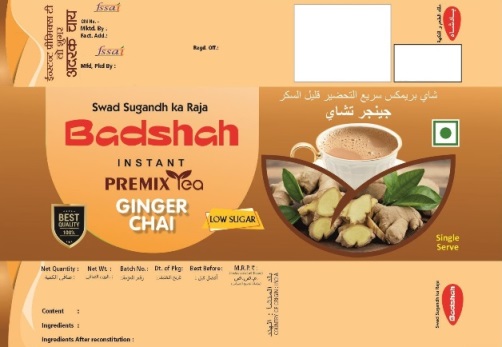 Badshah Instant Premix Tea Ginger Chai Device mark 5623764 Trademark