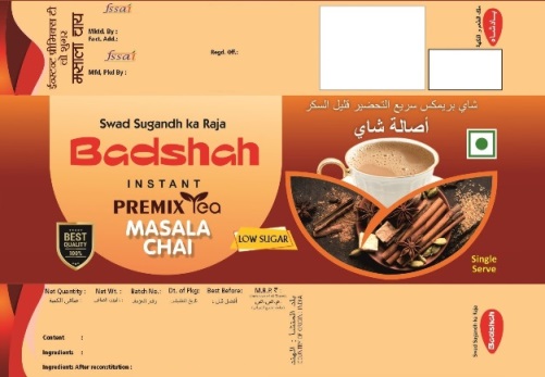 Badshah Instant Premix Tea Masala Chai Device mark 5623765 Trademark