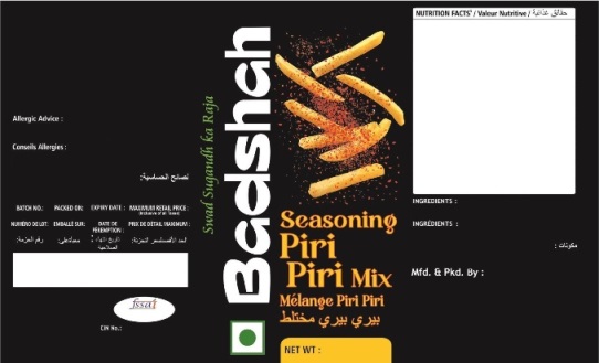 Badshah Seasoning Piri Piri Mix Device mark 5623774 Trademark