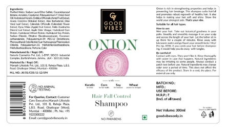 Good Vibes Onion Hairfall Control Shampoo Device mark 5600613 Trademark