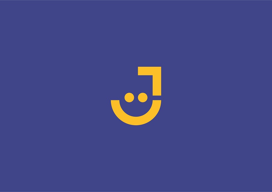 J - Yellow Logo And Device With Blue Background Device mark 5603264 Trademark