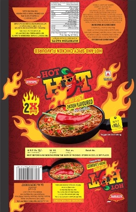 Hot Hot Hot And Spicy Chicken Flavoured Noodles Device mark 5610797 Trademark