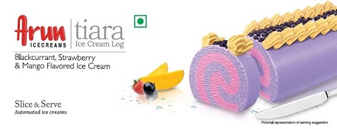 Arun Icecreams Tiara Ice Cream Log (blackcurrant, Strawberry & Mango Flavored Ice Cream) Device mark 5665799 Trademark