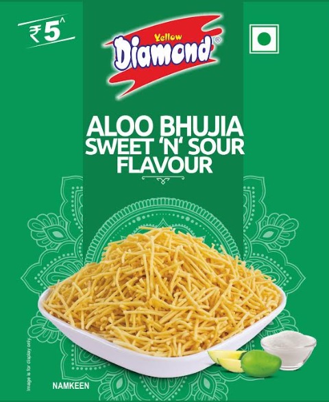 Yellow Diamond Aloo Bhujia Sweet N Sour Flavour Device mark 5727528 Trademark