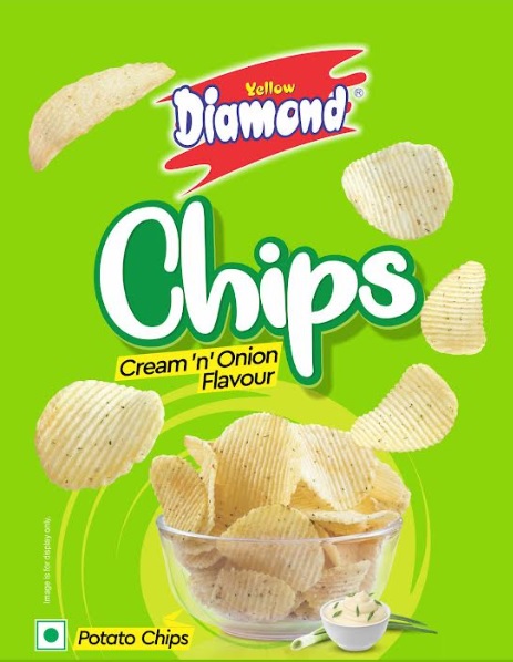 Yellow Diamond Chips Cream N Onion Device mark 5727532 Trademark