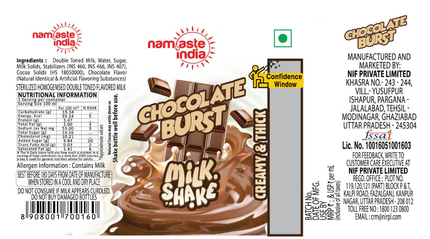 Namaste India Chocolate Burst Device mark 5735656 Trademark