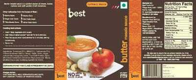 Best Butter Masala Sauce (label) Device mark 2558385 Trademark