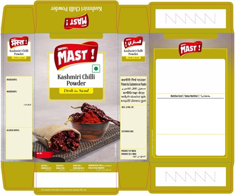 Jhaveri’s Mast Kashmiri Chilli Powder Device mark 5784882 Trademark
