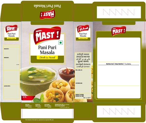 Jhaveri’s Mast Pani Puri Masala Device mark 5784885 Trademark