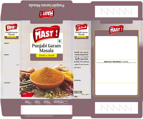 Jhaveri’s Mast Punjabi Garam Masala Device mark 5784886 Trademark