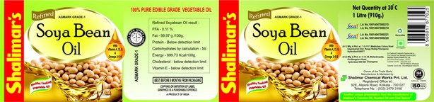 Shalimar's Soya Bean Oil 1ltr. Hdpe Device mark 5815397 Trademark