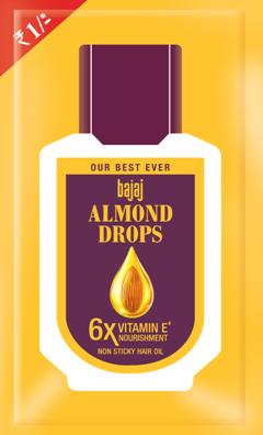 Bajaj Almond Drops Sachet Label Device mark 5842987 Trademark