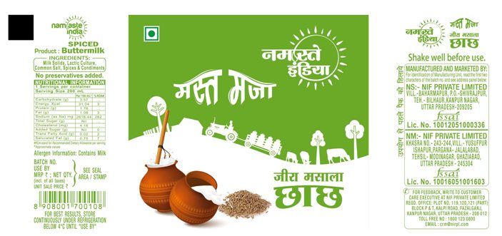 Namaste India Mast Mazaa Jeera Masala Chaach Device mark 5857622 Trademark