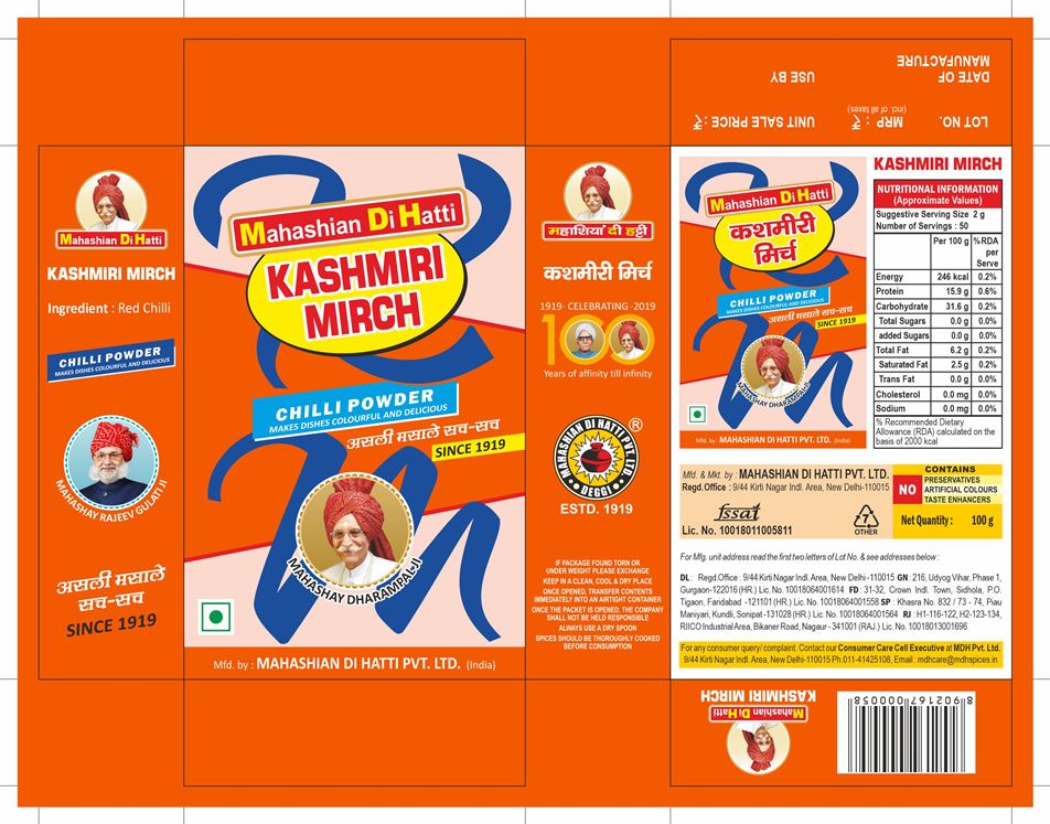 Mahashian Di Hatti Kashmiri Mirch Device mark 5872582 Trademark