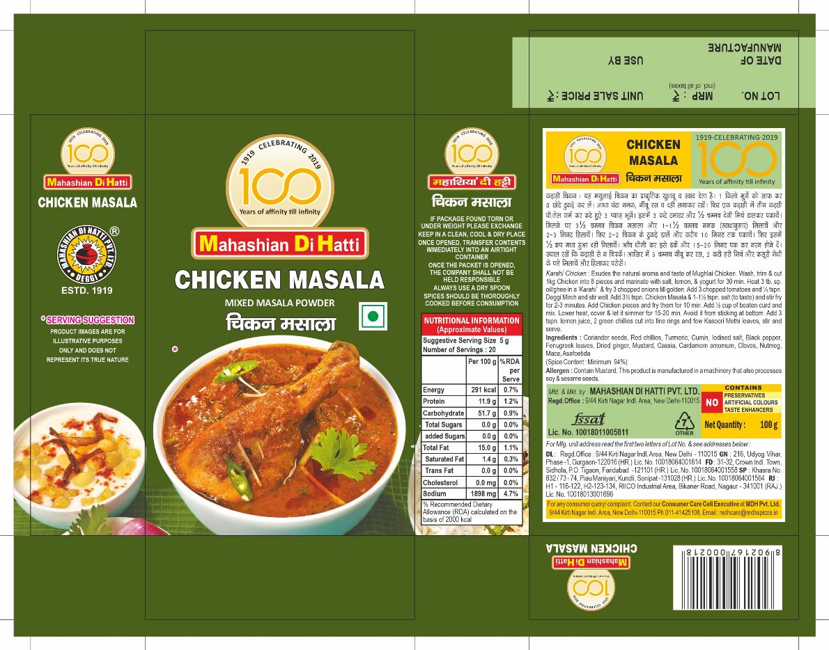 Mahashian Di Hatti Chicken Masala Device mark 5876277 Trademark