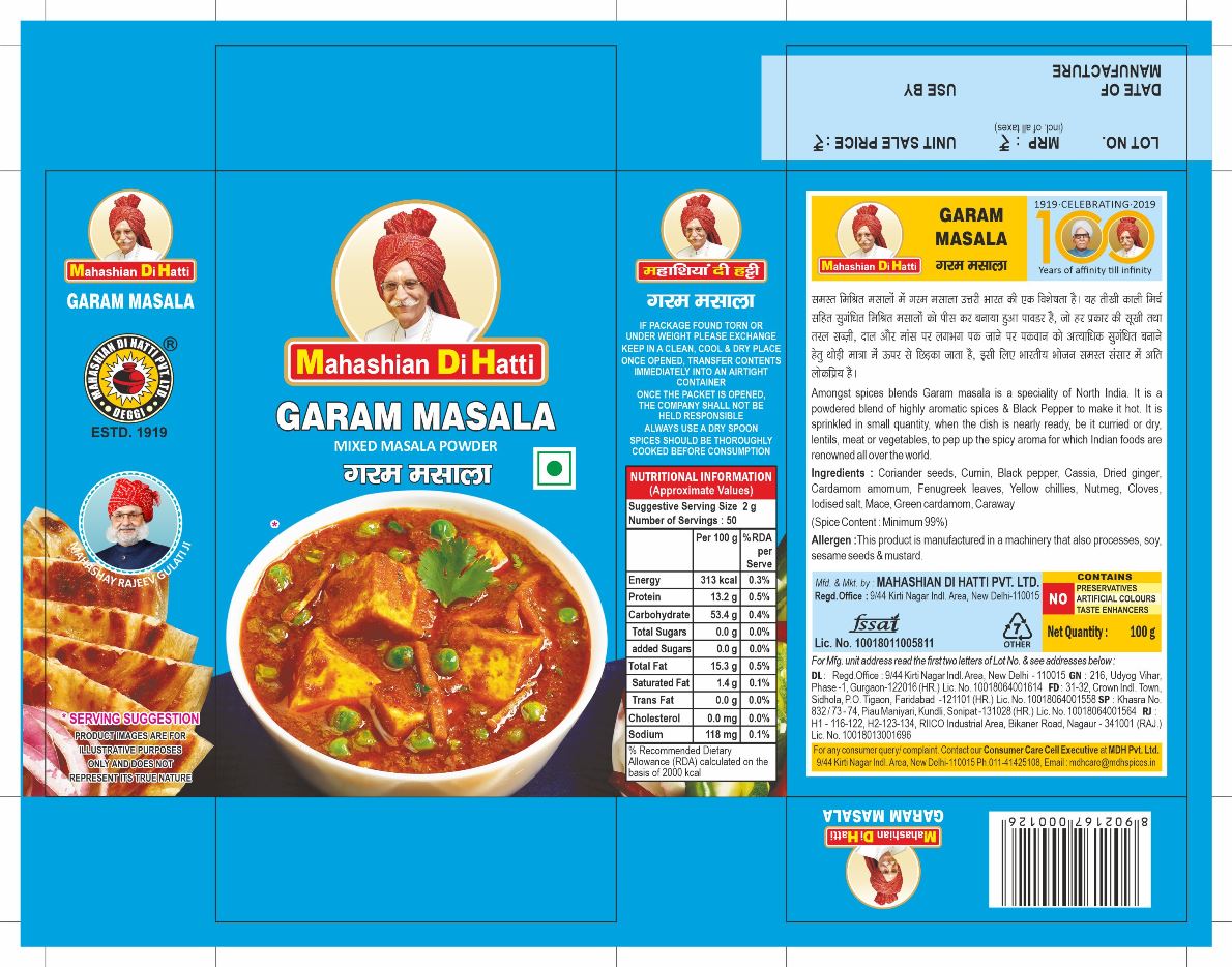 Mahashian Di Hatti Garam Masala Device mark 5876278 Trademark