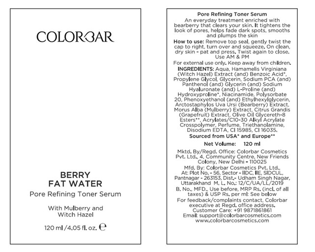 Colorbar Berry Fat Water Label Device mark 5882252 Trademark