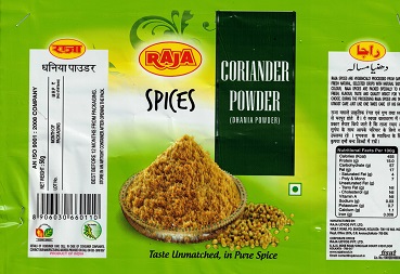 Raja Coriander Powder Device mark 5908022 Trademark