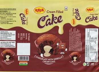 Raja Cream Filled Cake With Chocolate Device mark 5908036 Trademark