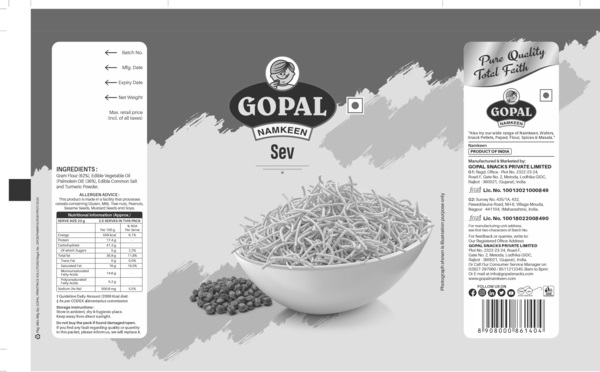 Gopal Namkeen-sev Device mark 5941921 Trademark