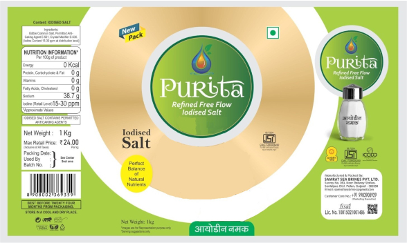 Purita Along With Other Descriptive Matter As Per Colour Combination Label Device mark 5961351 Trademark