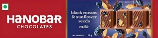 Hanobar Chocolates Black Raisins & Sunflower Seeds Milk Device mark 5962191 Trademark