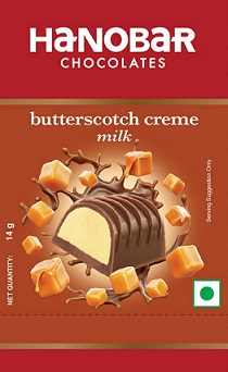 Hanobar Chocolates Butterscotch Creme Milk Device mark 5962192 Trademark
