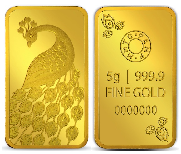 Device Of Gold Bar With Peacock Device mark 5970736 Trademark