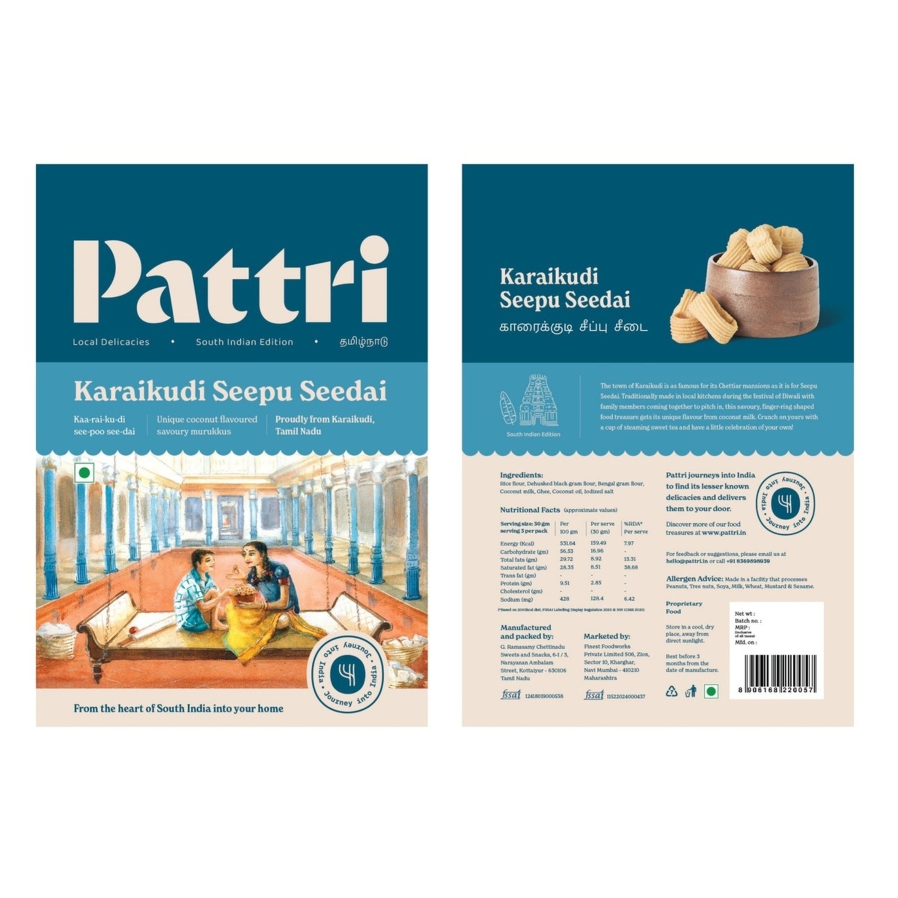 Pattri Karaikudi Seepu Seedai Label Device mark 5988698 Trademark