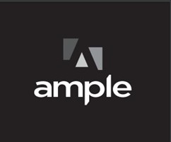 "device Of Ample" In Black And White. Three Shaped Design On The Top. The Work "ample" Written Artistically. Device mark 5995729 Trademark