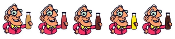 Device Of A Man Holding Coloured Bottles Device mark 6020742 Trademark