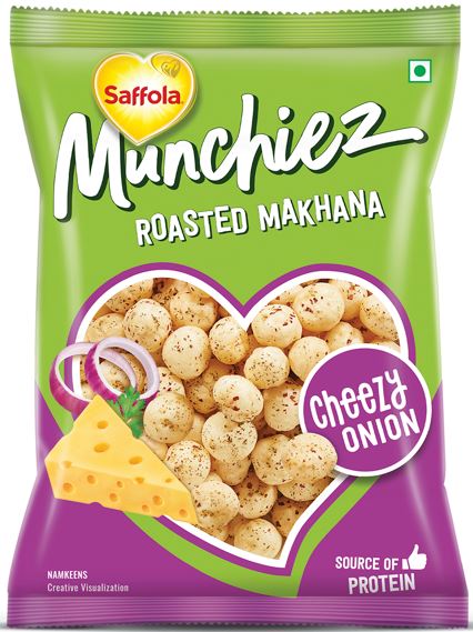 Saffola Munchiez Roasted Makhana Cheezy Onion Device mark 5704762 Trademark