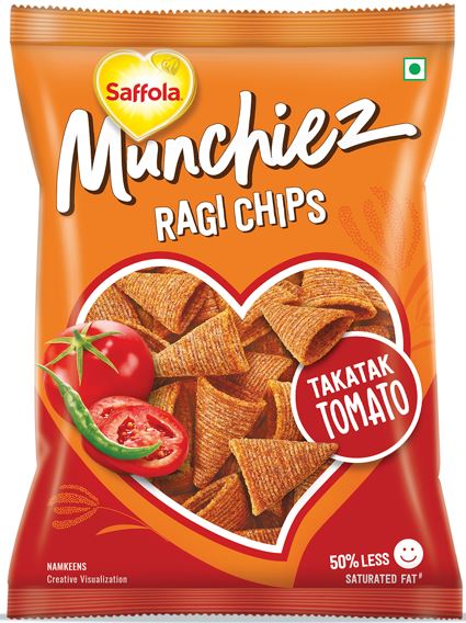 Saffola Munchiez Ragi Chips Takatak Tomato Device mark 5704763 Trademark
