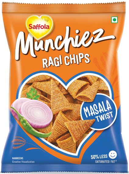 Saffola Munchiez Ragi Chips Masala Twist Device mark 5704764 Trademark