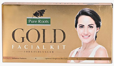 Pure Roots Gold Facial Kit For Golden Glow (label) Device mark 5805759 Trademark