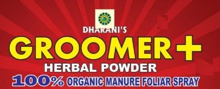 Dharani's Groomer+ Herbal Powder 100% Organic Manure Foliar Spray Device mark 6075282 Trademark