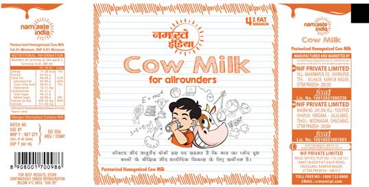 Namaste India Cow Milk Device mark 6108936 Trademark