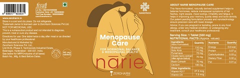 Narie Menopause Care (label) Device mark 6117830 Trademark