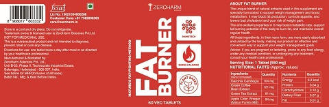 Zeroharm Fat Burner (label) Device mark 6117846 Trademark