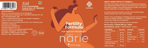 Narie Fertility Formula (label) Device mark 6117850 Trademark
