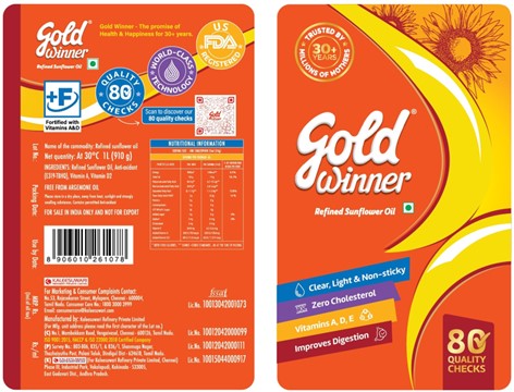 Gold Winner Refined Sunflower Oil Device mark 6131694 Trademark