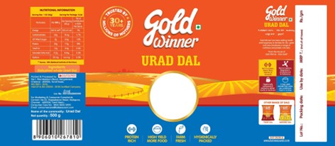 Gold Winner Urad Dal Device mark 6131701 Trademark