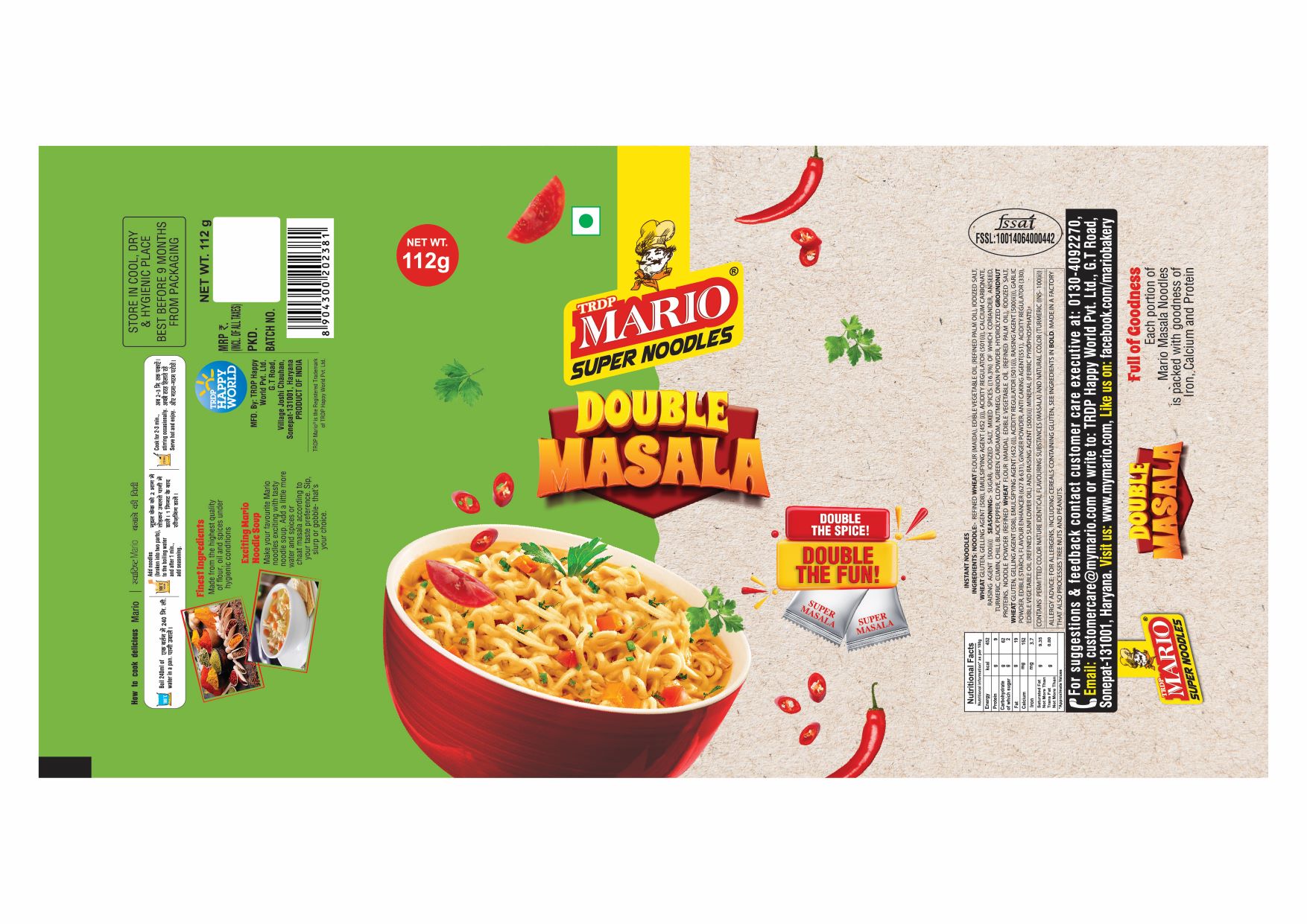 Trdp Mario Super Noodles Double Masala (device Mark) Device mark 6146292 Trademark