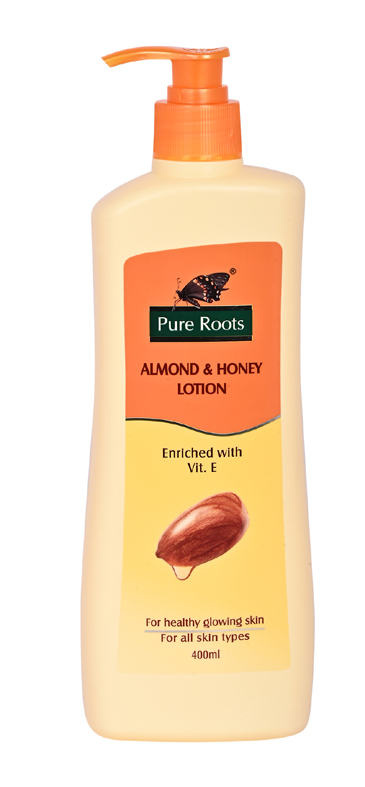 Pure Roots Almond & Honey Lotion (label) Device mark 6157192 Trademark