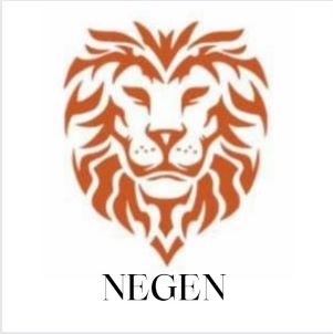 Negen - Unique Logo Of The Face Of Lion In Orange Color. Device mark 6158924 Trademark